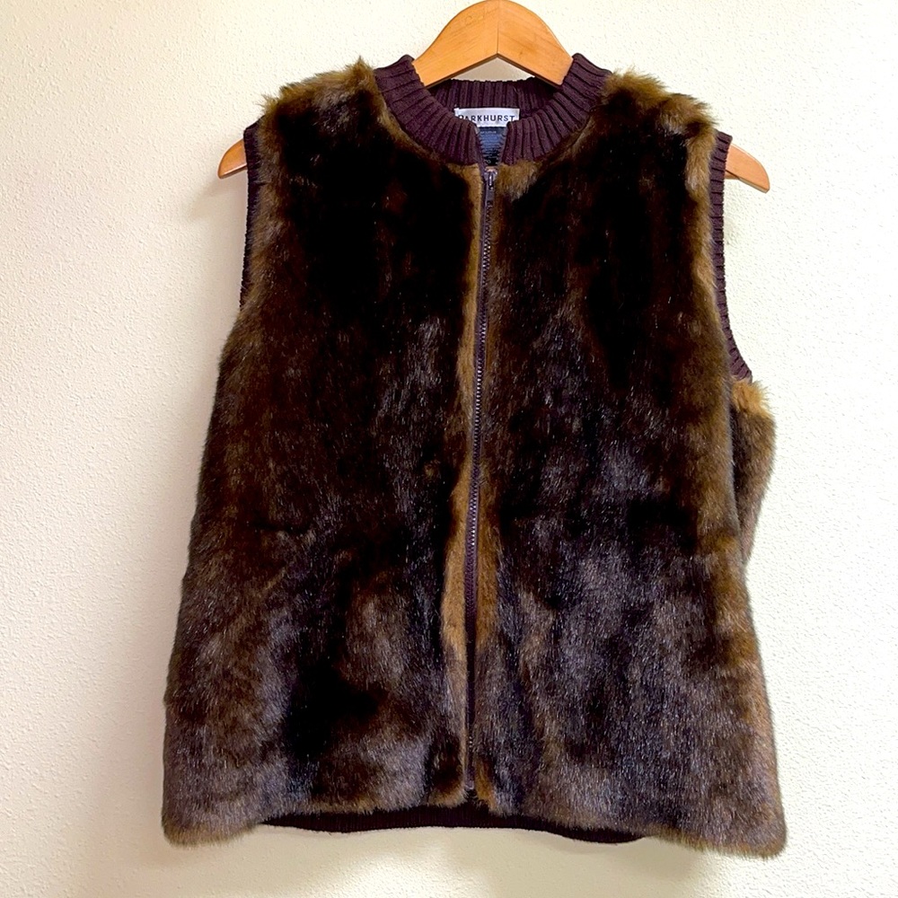 Parkhurst Faux Fur Vest Size Large